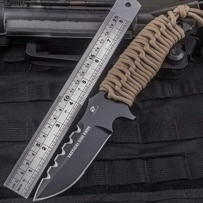 Couteau militaire manche paracorde - ForgeOrigine