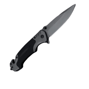 Couteau noir tactique pliant - ForgeOrigine