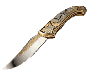 Couteau pliant plaqué or - ForgeOrigine