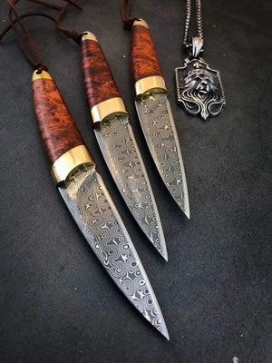 Couteaux en acier damas de poche - ForgeOrigine