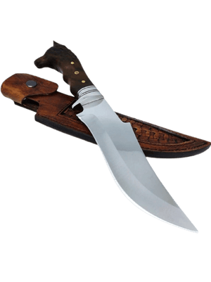 Grand couteau de chasse à tête de loup - ForgeOrigine