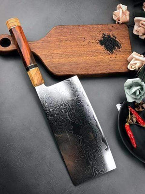 Gros couteau du boucher damas - ForgeOrigine