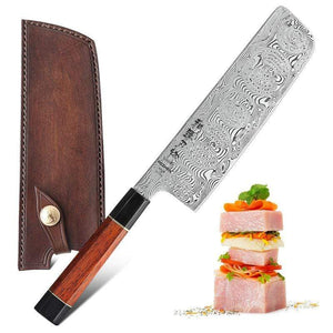 Gros couteau en acier damas cuisine - ForgeOrigine