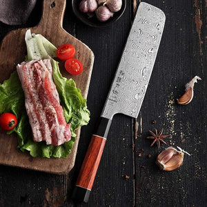 Gros couteau en acier damas cuisine - ForgeOrigine