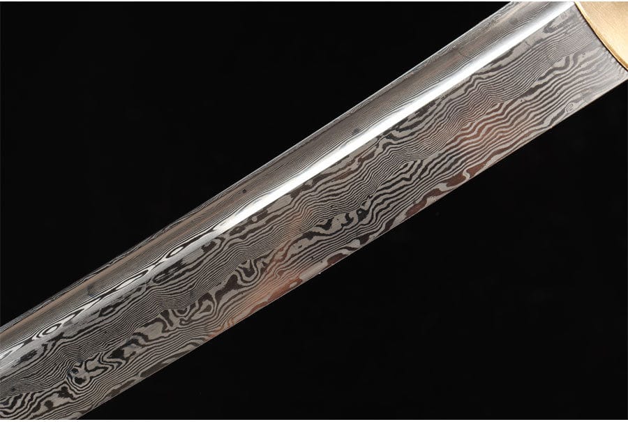 Katana acier damas - ForgeOrigine