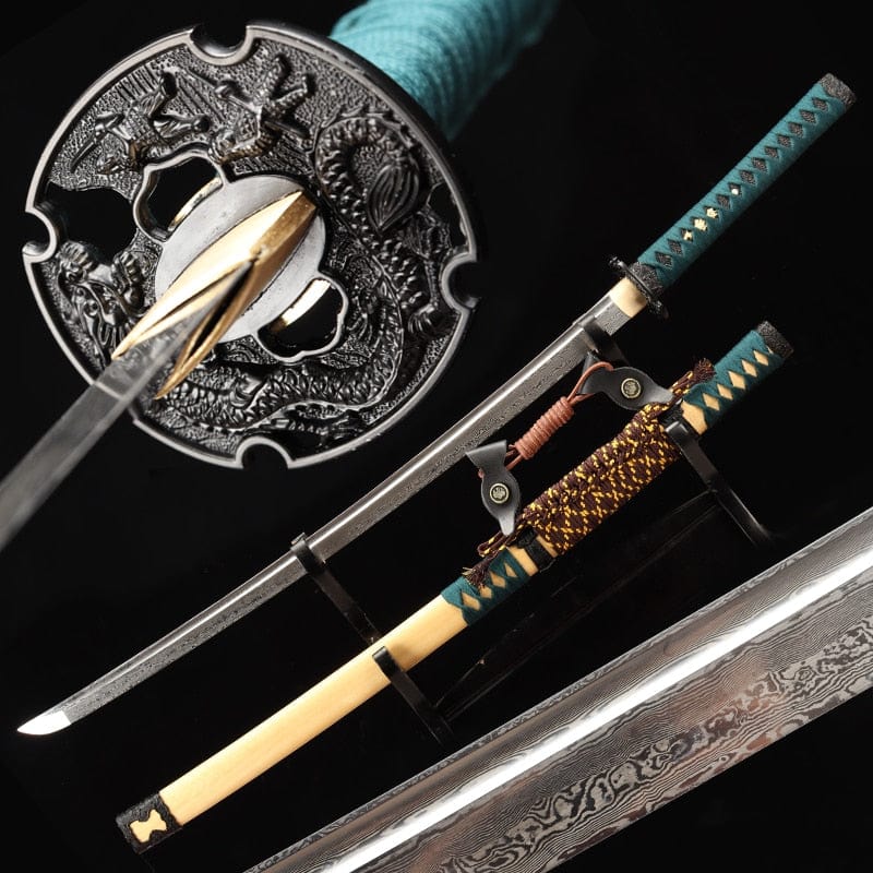 Katana acier damas - ForgeOrigine