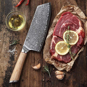 Large couteau de cuisine damas - ForgeOrigine