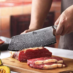 Large couteau de cuisine damas - ForgeOrigine