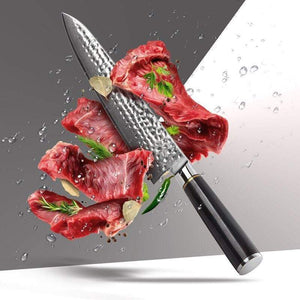 Long couteau de cuisine damas - ForgeOrigine