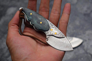 Mini couteau damas de poche - ForgeOrigine