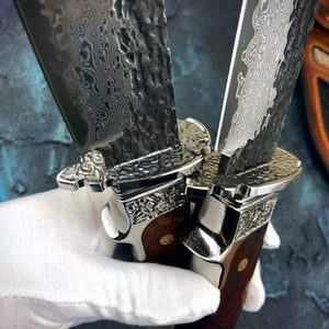 Très grand couteau lame damas - ForgeOrigine